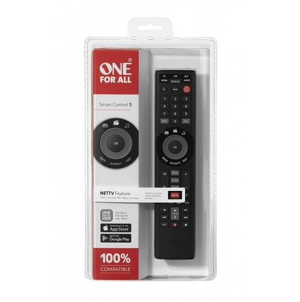 One For All URC 7955 Universalfjärrkontroll Smart Multiple 5 - Svart
