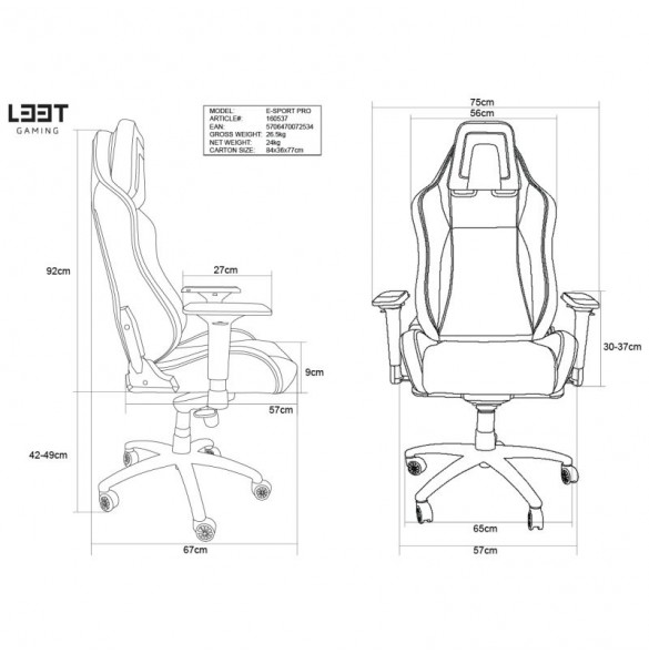 L33T-Gaming E-Sport Pro Gamingstol