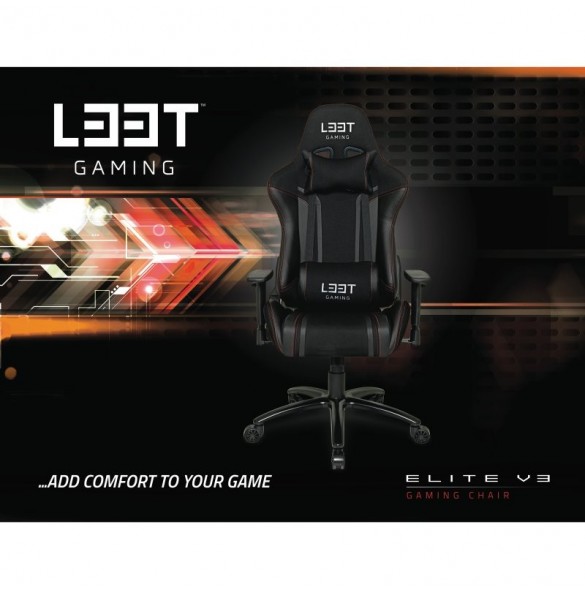 L33T-Gaming Elite V3 Gamingstol (tyg) - Röd