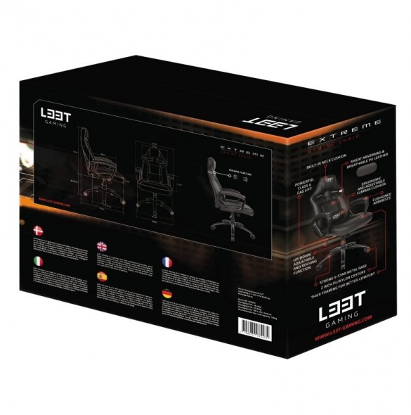 L33T-Gaming Extreme Gamingstol - Svart