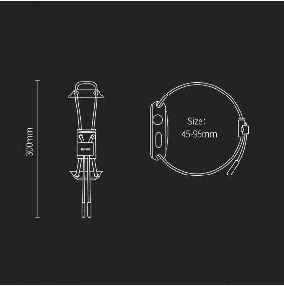 Baseus armbandlåsband för Apple Watch 42 mm / 44 mm - Svart (LBAPWA4-BGY)