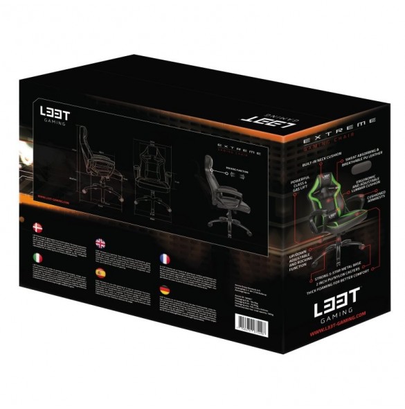 L33T-Gaming Extreme Gamingstol - Grön