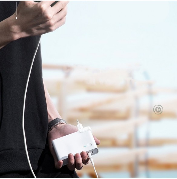 Baseus GaN powerbank 10000mAh snabbväggsladdare PPS 45W 2x USB / Typ C Quick Charge 3.0 + USB Type C 1m kabel - Svart