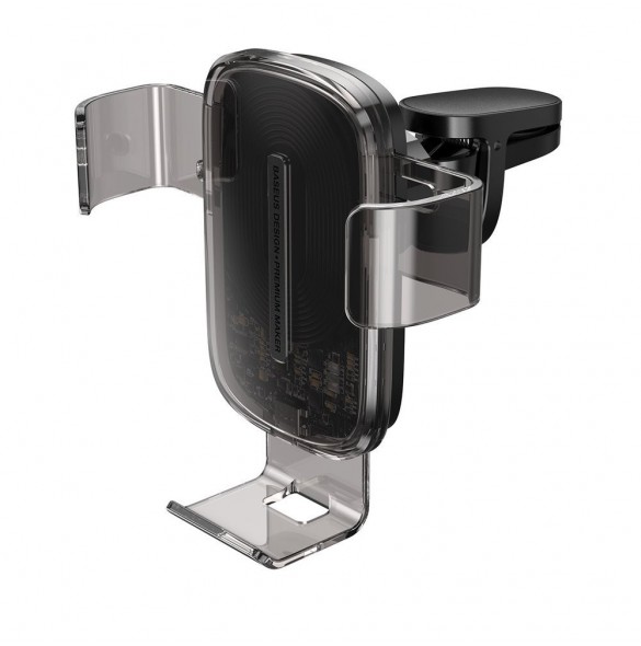 Baseus Upptäck trådlösa laddare Gravity Car Mount Phone Fäste Air Vent Holder Qi Charger 15 W - Svart (WXYL-K01)