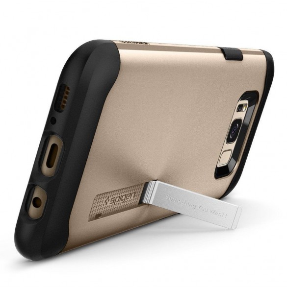Spigen Slim Armor Kickstand Skal Cover till Samsung Galaxy S8 - Guld