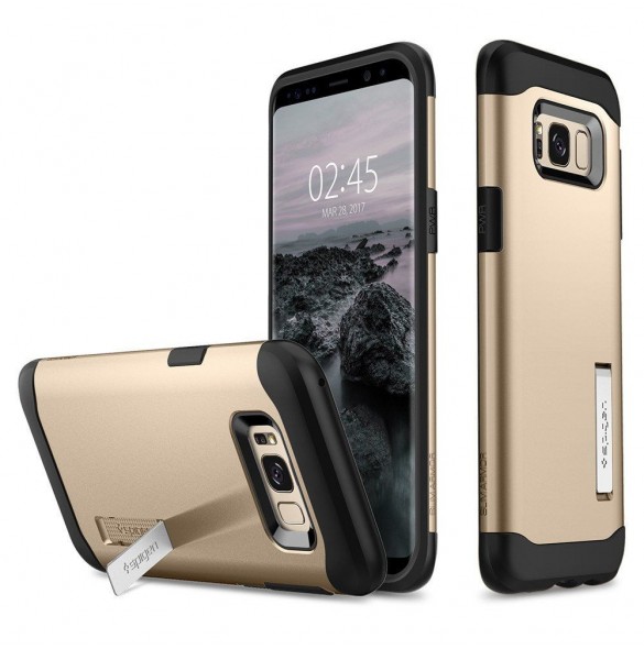 Spigen Slim Armor Kickstand Skal Cover till Samsung Galaxy S8 - Guld