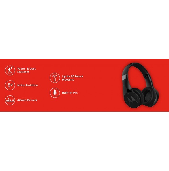 Motorola Pulse Escape+ Over-Ear Wired/Wireless Bluetooth Headphone with Microphone - Svart Camo