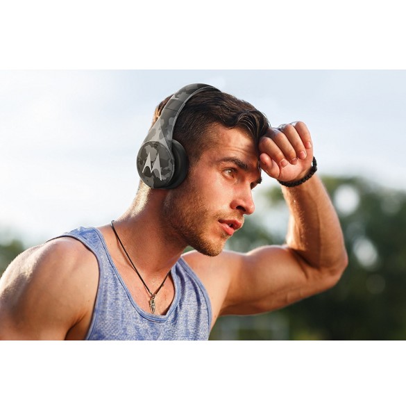 Motorola Pulse Escape+ Over-Ear Wired/Wireless Bluetooth Headphone with Microphone - Svart Camo