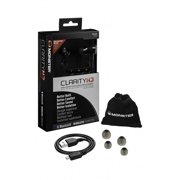 Monster Clarity HD In-Ear Bluetooth Wireless Headphones - Svart / Svart Platinum (137030)