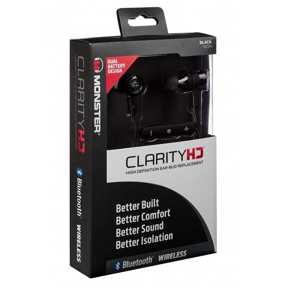 Monster Clarity HD In-Ear Bluetooth Wireless Headphones - Svart / Svart Platinum (137030)