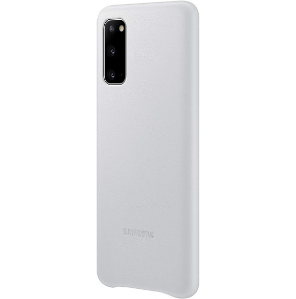 Samsung EF-VG980LSEGEU läderfodral äkta läder väska till Samsung Galaxy S20 - Ljusgrå