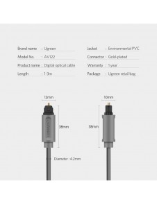 Smal toslink-kabel, med OD: 4,2 mm