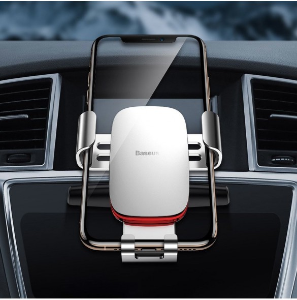 Baseus Metal Age Gravity Car Mount (CD-version) - Vit