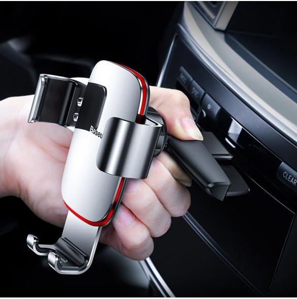 Baseus Metal Age Gravity Car Mount (CD-version) - Vit