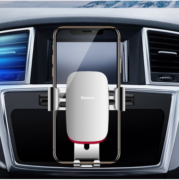 Baseus Metal Age Gravity Car Mount (CD-version) - Vit