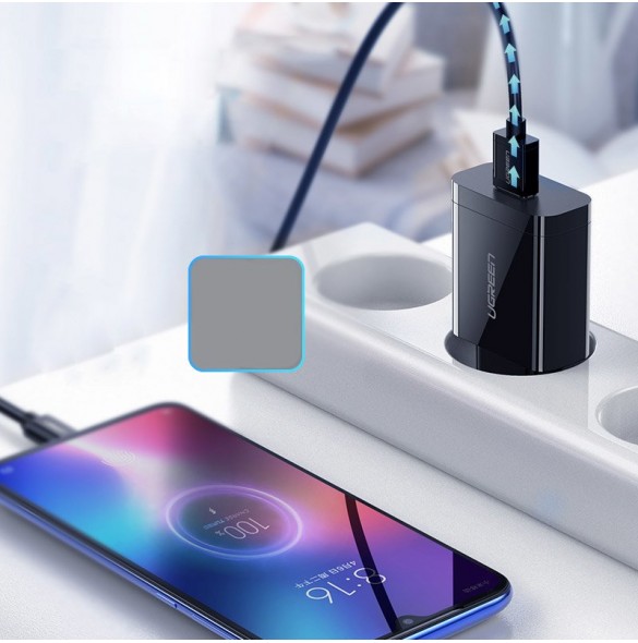 Denna produkt är kompatibel med QC3.0 / QC2.0 / QC1.0 och Huawei FCP, Samsung AFC.