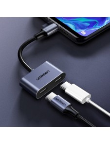 2 IN 1 USB C-adapter - UGREEN USB 3.1 Type C-adapter utökar två USB-C-portar till din telefon med bara ett typ C-gränssnitt.