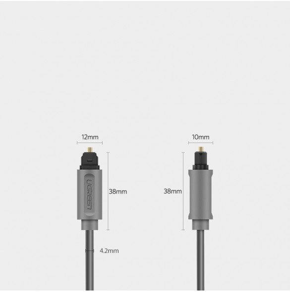 Kompatibel med S / PDIF, ADAT, Dolby Digital & DTS; Med avtagbara gummispetsar för att skydda kabeln när den inte används.