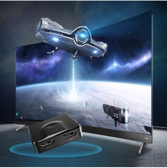 Med HDMI Splitter Mode kan du ansluta en HDMI-källa till två skärmar.
