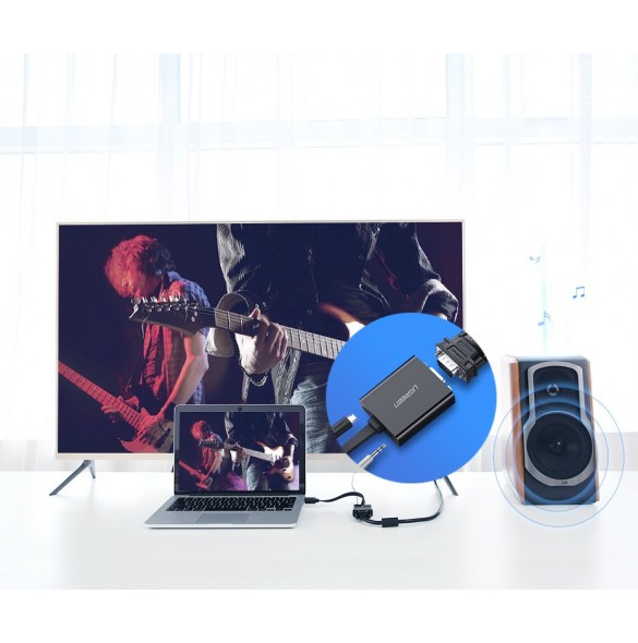 Denna HDMI-adapter är inte dubbelriktad och kan endast stödja signaler från HDMI-källenheter till VGA-skärmar.