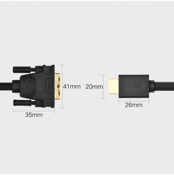 1 x HDMI till DVI-D dubbelriktad kabel
