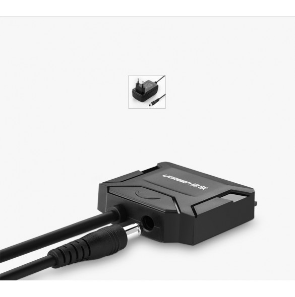 För 3,5 "HDD / SDD, anslut 12V / 2A nätadapter för stabil överföring (nätadapter ingår ej i paketet).