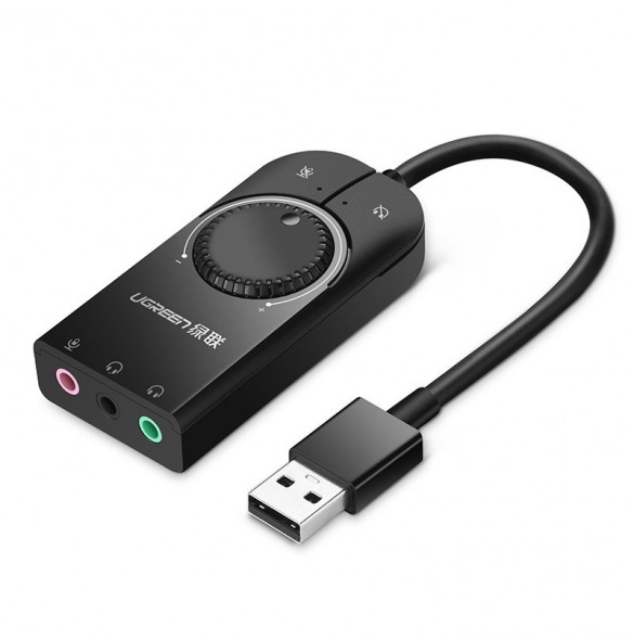 Funktioner: Konvertera USB 2.0-port till 3,5 mm ljud med mikrofon.