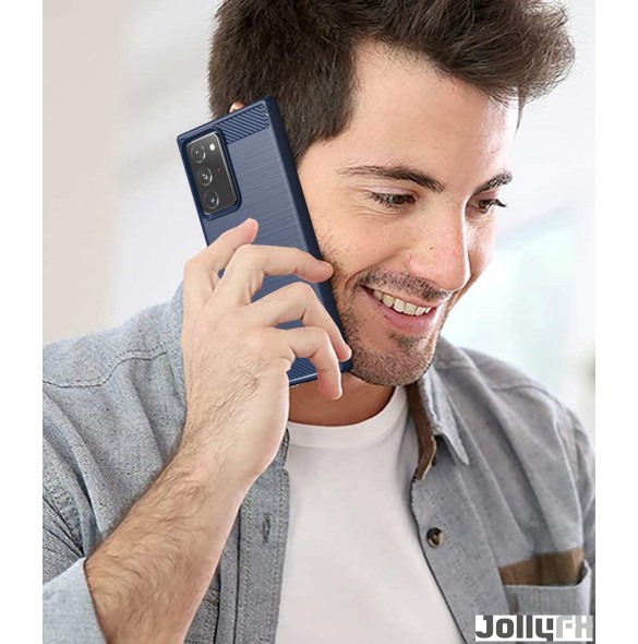 Blå och mycket snyggt skal Samsung Galaxy Note 20 Ultra.