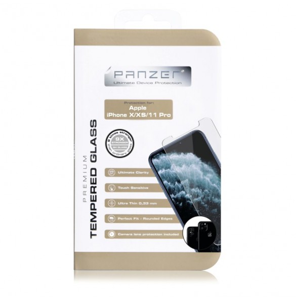 Panzer härdat glas iPhone X / XS / 11 Pro