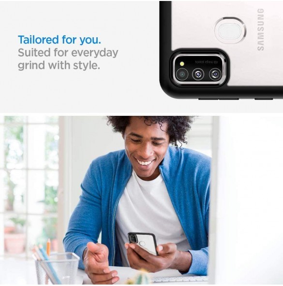 Matt svart och mycket snyggt skal Samsung Galaxy M21 / M30s.