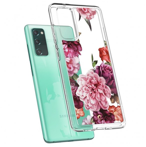 Rosblommigt och mycket snyggt skal Samsung Galaxy S20 FE.