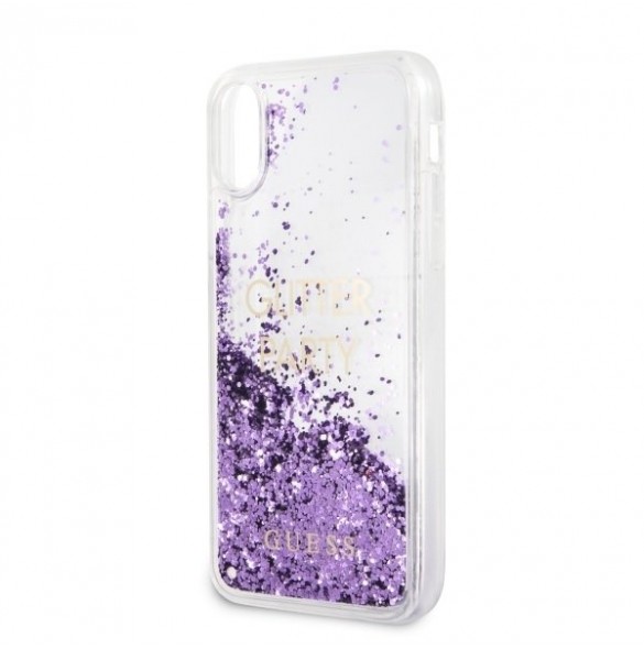 Guess hårt fodral Glitter Hearts GUHCPXGLUQPU iPhone X / XS - Purple