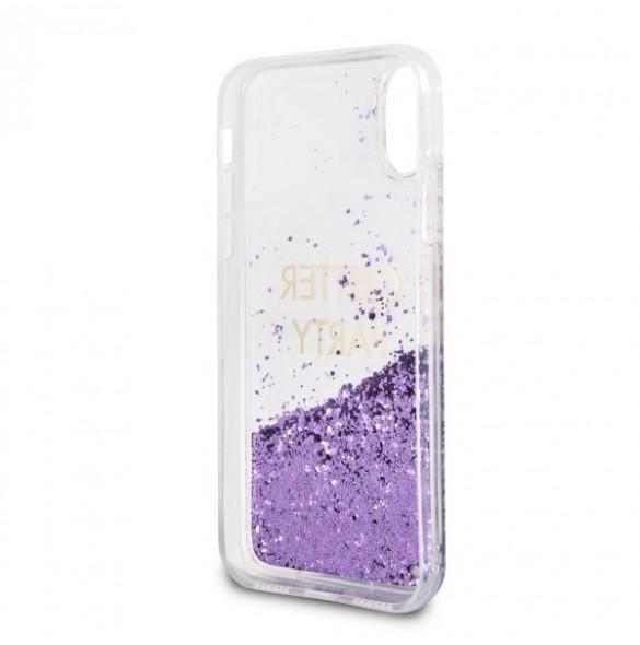Guess hårt fodral Glitter Hearts GUHCPXGLUQPU iPhone X / XS - Purple