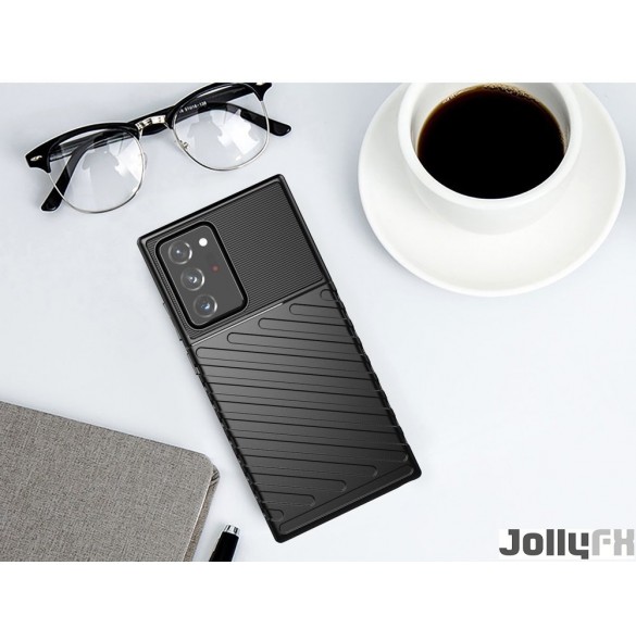 Samsung Galaxy Note 20 Ultra skyddas av detta fantastiska skal.