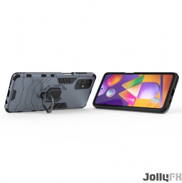 Blå och mycket snyggt skal Samsung Galaxy M31s.