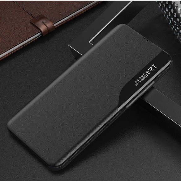 JollyFX Eco Leather View Case elegant bookcase typ fallet med stativ för Samsung Galaxy Note 20 Ultra - Svart