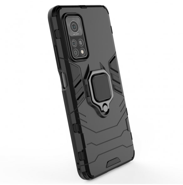 JollyFX Ring Armor Case Kickstand Tough Rugged cover till Xiaomi Mi 10T Pro / Mi 10T - Svart