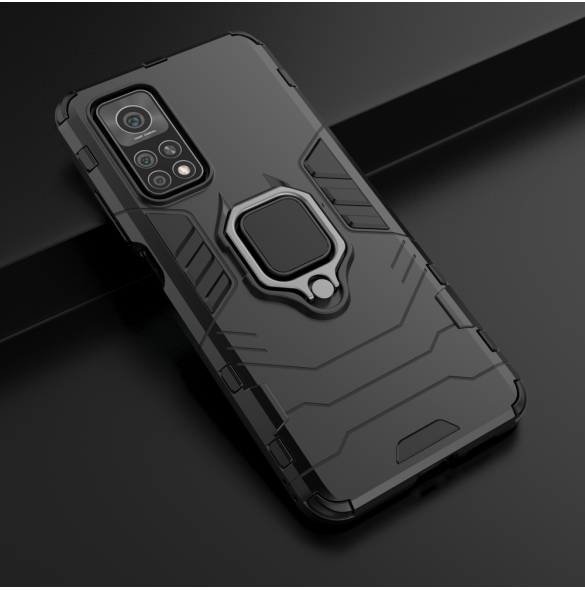 JollyFX Ring Armor Case Kickstand Tough Rugged cover till Xiaomi Mi 10T Pro / Mi 10T - Svart
