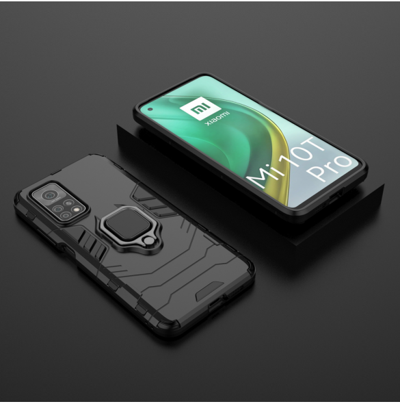 JollyFX Ring Armor Case Kickstand Tough Rugged cover till Xiaomi Mi 10T Pro / Mi 10T - Svart