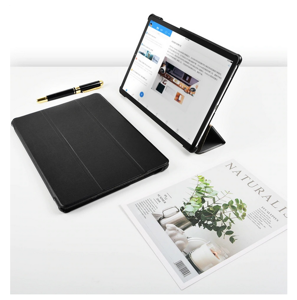 Blå och mycket elegant omslag Huawei MediaPad M5 Lite.