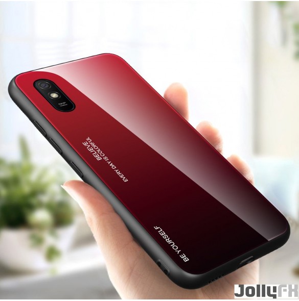 Svartrött och mycket snyggt fodral Xiaomi Redmi 9A.