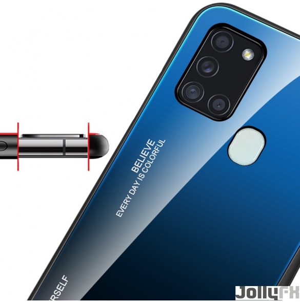 Grönlila och mycket snyggt skal Samsung Galaxy A21S.
