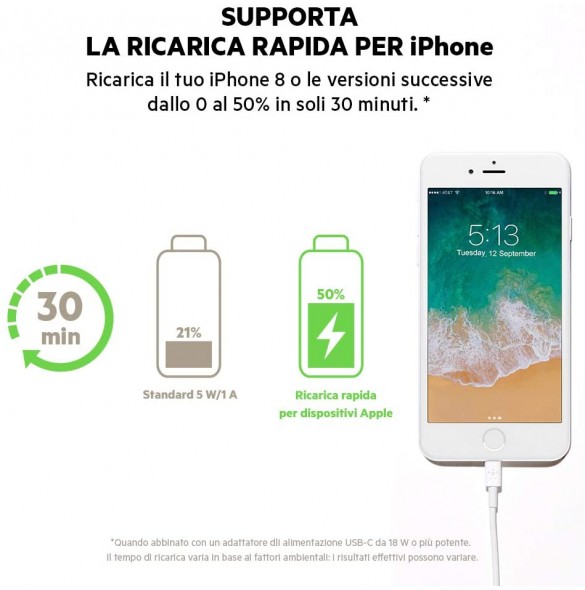 Belkin F8J239BT04 BOOST CHARGE Lightning cable till USB-C - Vit