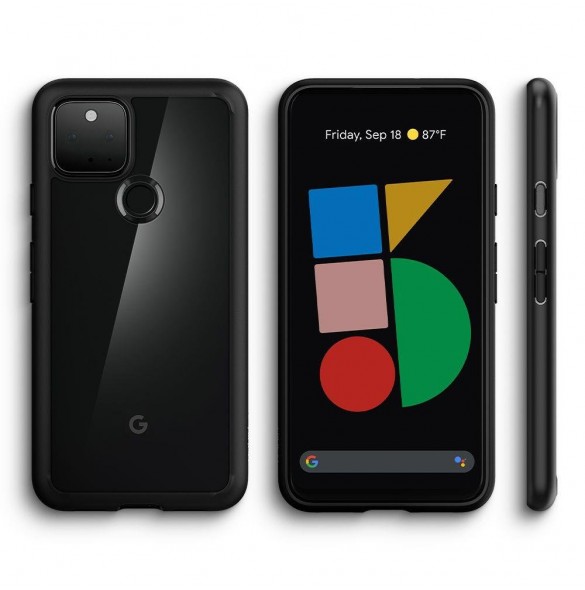 Matt svart och mycket snyggt omslag Google Pixel 5.