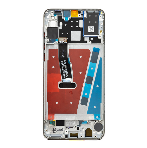 Huawei P30 Lite LCD-skärm + beröringsenhet + frontskal - Vit (för 48MP foto)