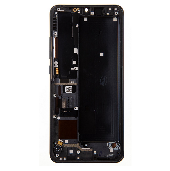 LCD-skärm + pekdon + frontlucka till Xiaomi Mi Note 10 Lite - Midnatt svart (Service Pack)