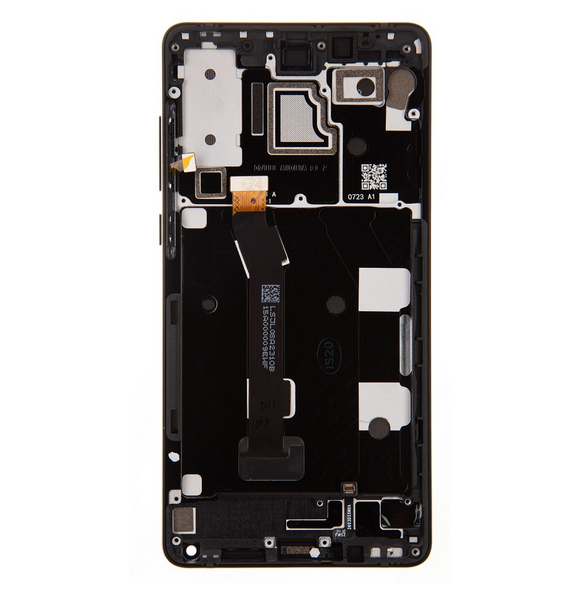 LCD-skärm + pekdon + frontlucka till Xiaomi Mi Mix 2S - Svart (servicepaket)