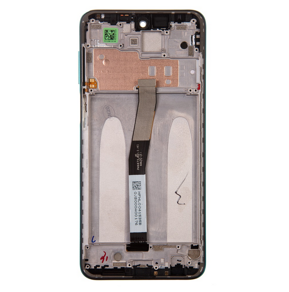 LCD-skärm + pekdon + frontlucka till Xiaomi Redmi Note 9 Pro - Grön (servicepaket)