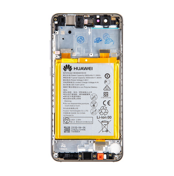 LCD-skärm + pekdon + frontlucka + batteri till Huawei P10 Lite - Svart