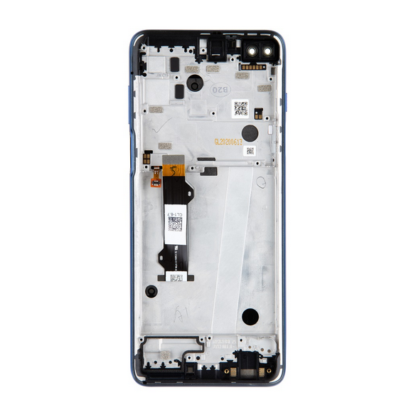 LCD-display + Touch Unit + Front Skal till Motorola G 5G Plus - Blå (Service Pack)